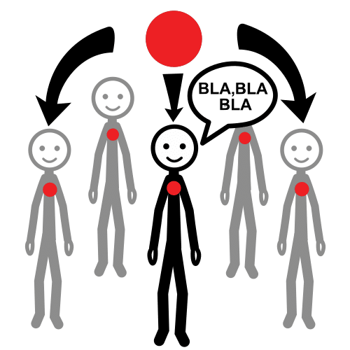 Debate (Arasaac) Pictograma de varias persoas a debater