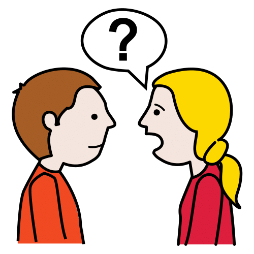 Pictograma dúas persoas falando