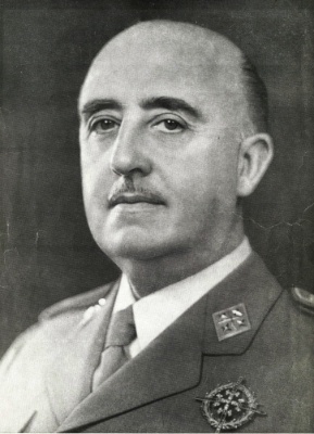 Ditador Francisco Franco Retrato do ditador Francisco Franco