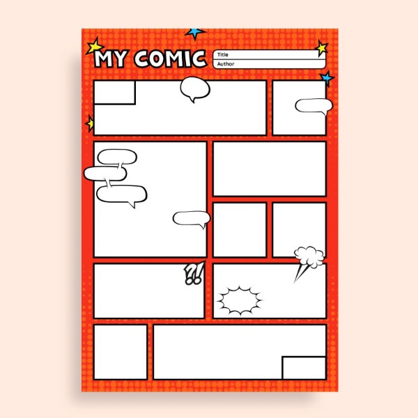 Modelo guion gráfico comics Modelo banda deseñada con bocadillos