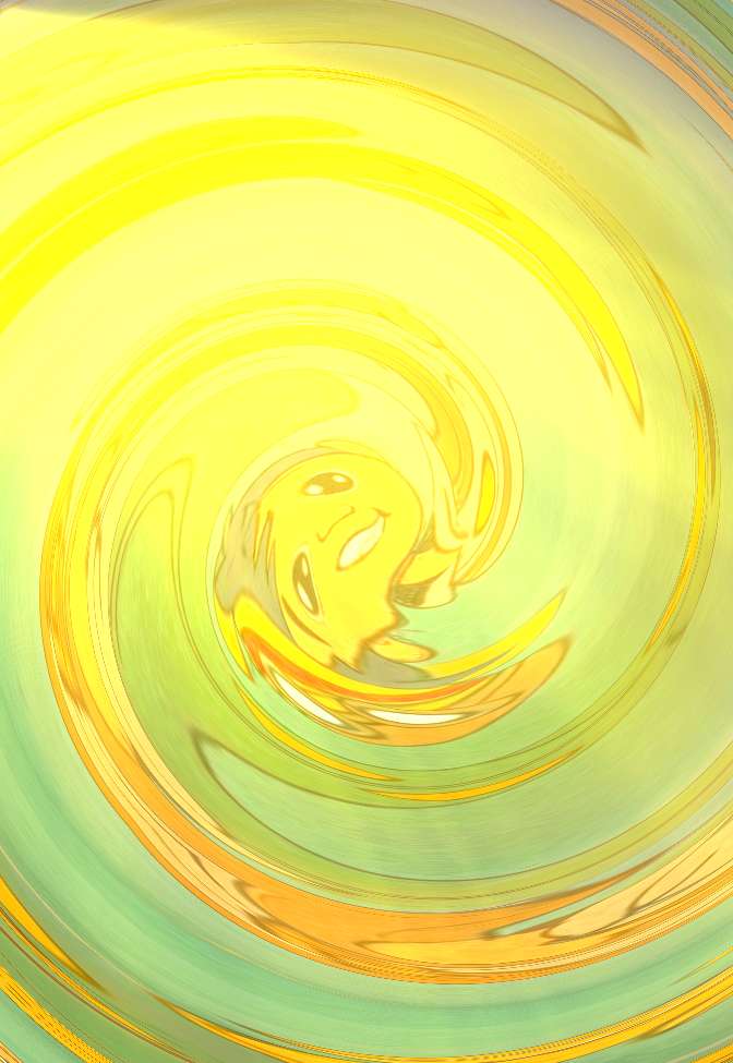 Imaxe de Breogán envolto nun remuíño cun destello amarelo que o fai viaxar no tempo.