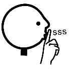 Boneco pedindo silencio