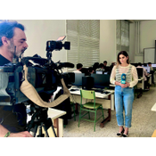 Gravación dunha reportaxe para TVG