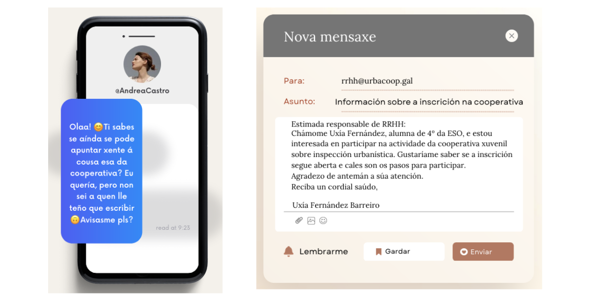 Mensaxe informal e formal