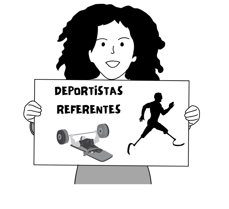 Imaxe ducha nena mostrando un mural de deportistas referentes.