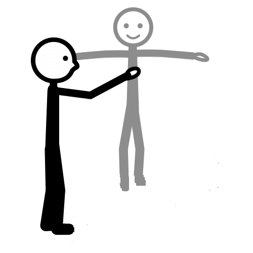 Pictograma que representa a unha persoa e a súa sombra