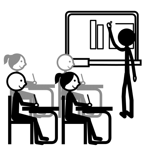Pictograma que representa unha persoa dando clase