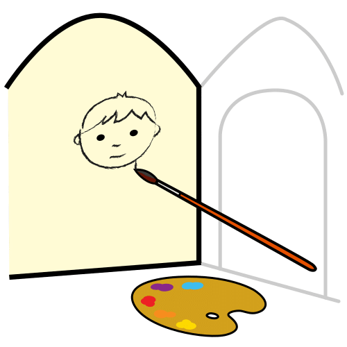 Pictograma que representa un mural