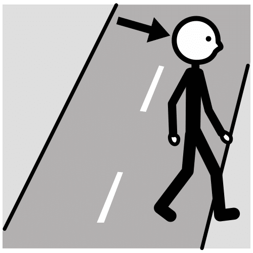 Pictograma que representa unha persoa cruzando a rúa