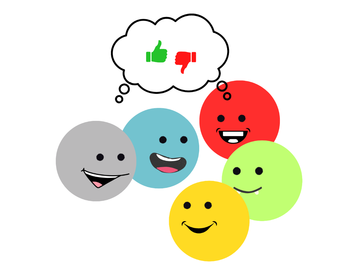 Debuxo que amosa a un equipo reflexionando