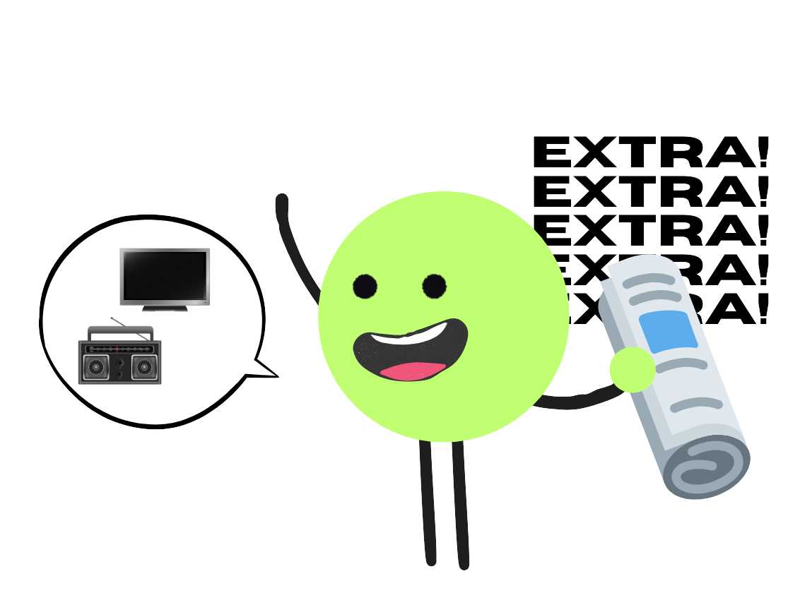 Debuxo que amosa a un vendedor de noticias