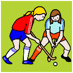 Pictograma que representa a dúas chicas xogando ao floorball