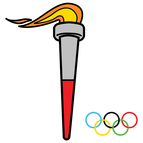 Pictograma que representa a chama olímpica