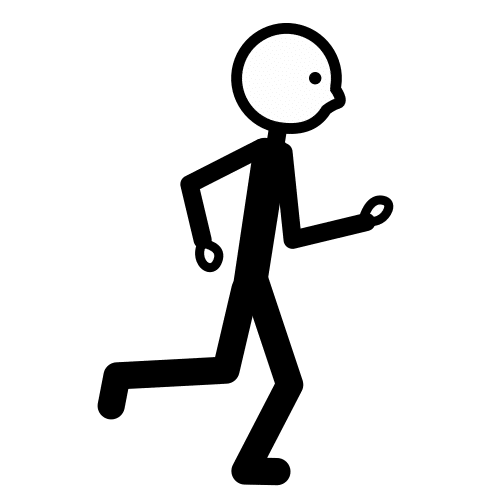 Pictograma que representa a unha persoa correndo