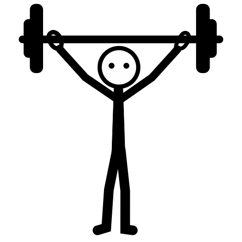 Pictograma que representa a unha persoa levantando pesas
