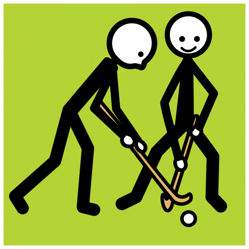 Pictograma que representa a dúas persoas xogando unha contra a outra