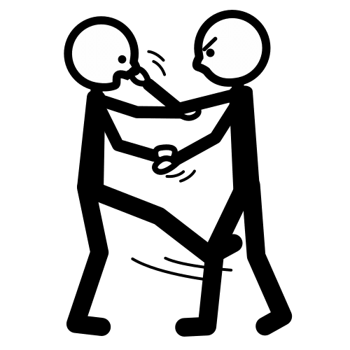 Pictograma que representa a dúas persoas pelexando