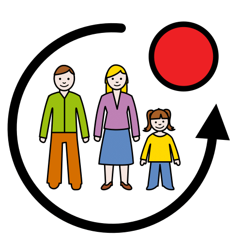 Pictograma que representa a una familia