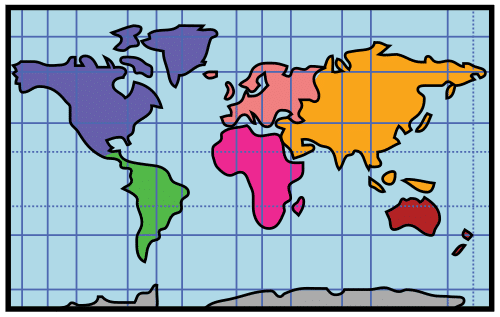 Pictograma que representa un mapa do mundo