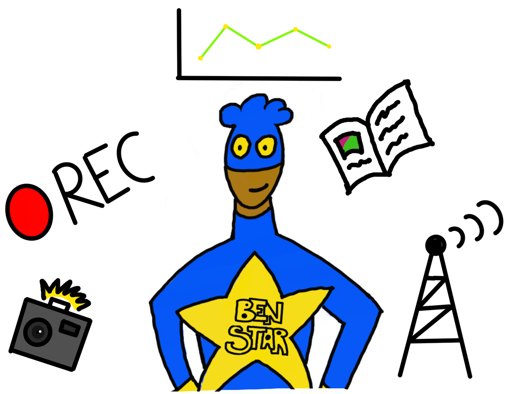 BenStar rodeado de formas de expresión