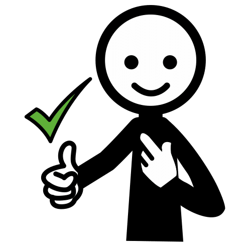 Pictograma que representa estar ben 