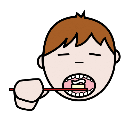 Pictograma dunha persoa lavando os dentes