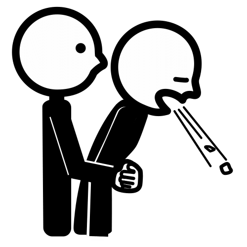 Pictograma dunha persoa facendo a outra a monobra de Heimlich