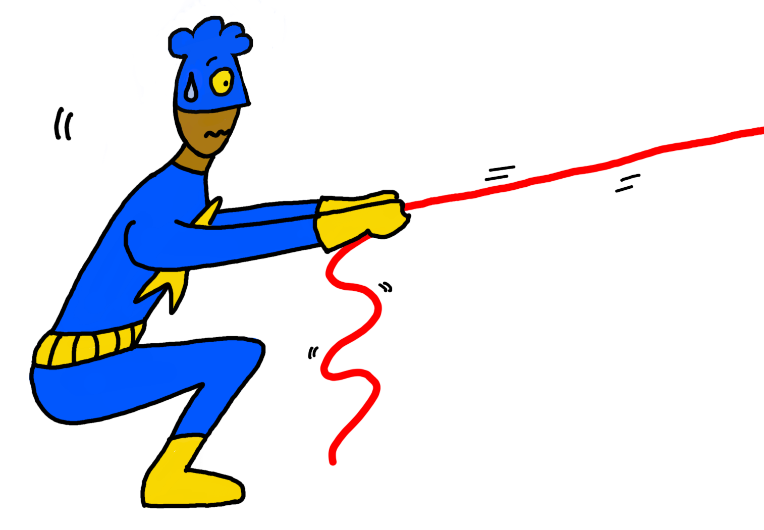 Debuxo de Ben Star tirando dun fío