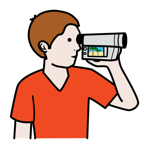 persoa gravando cunha videocámara