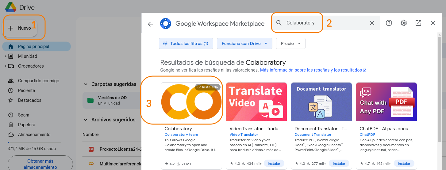 Instalación de Colab