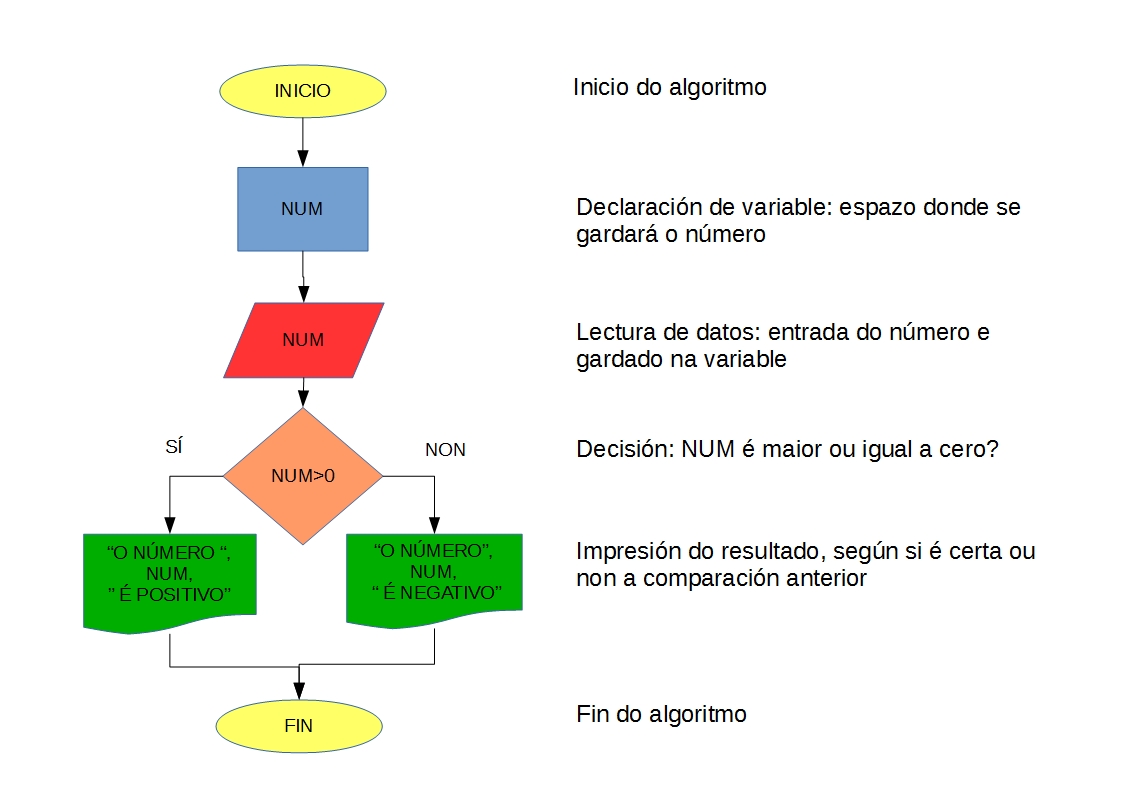 Algoritmo que determina se un número de entrada é positivo ou negativo