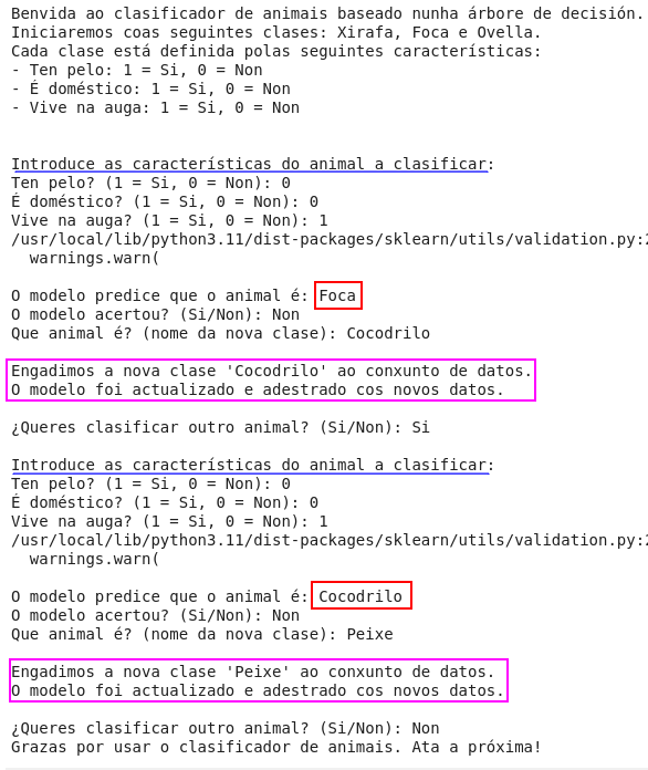 Resultado do programa