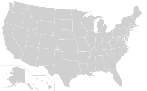 Un mapa en blanco de los Estados Unidos