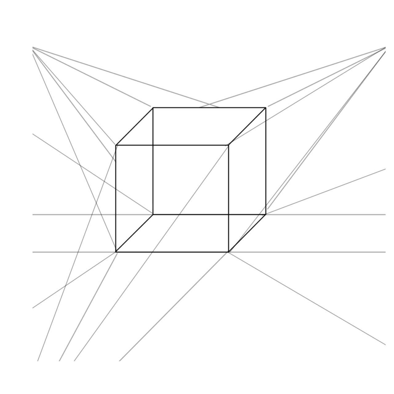 Ilustración dunha Perspectiva en debuxo