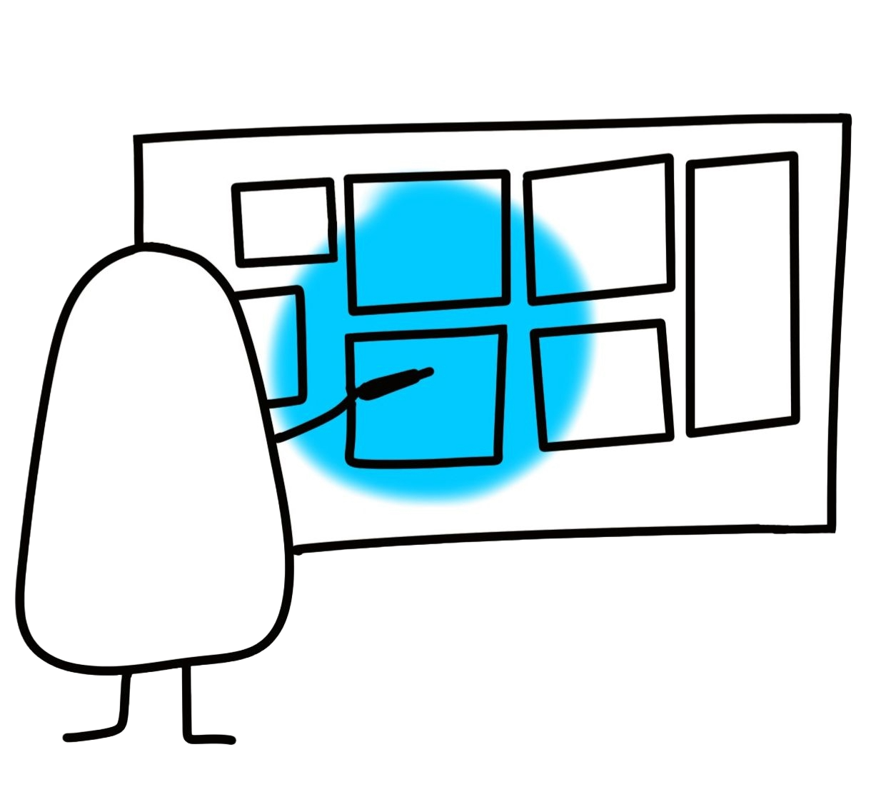 Persoa creando unha banda deseñada