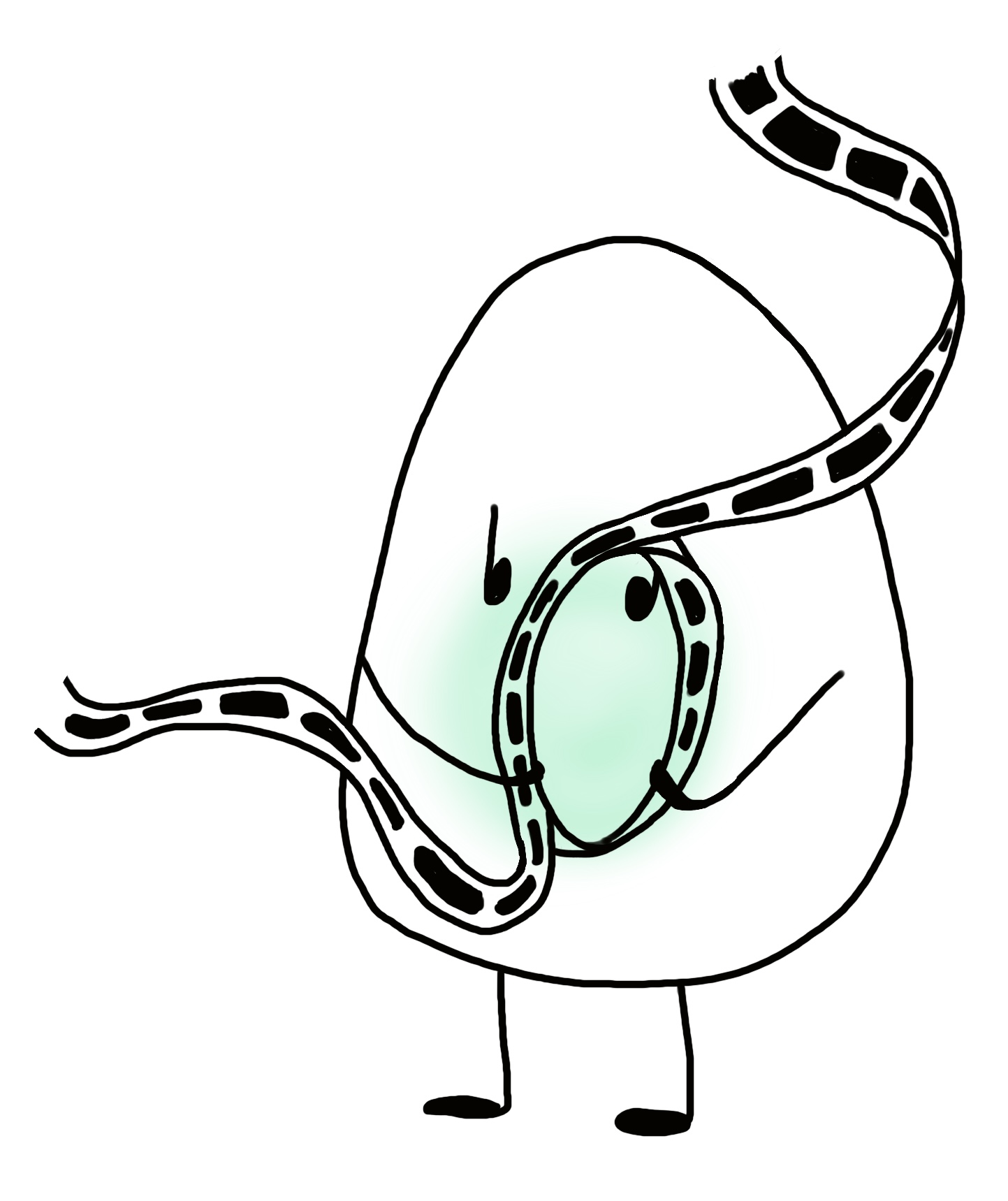 Montaxe do reto Imaxe dun boneco cunha montaxe do reto