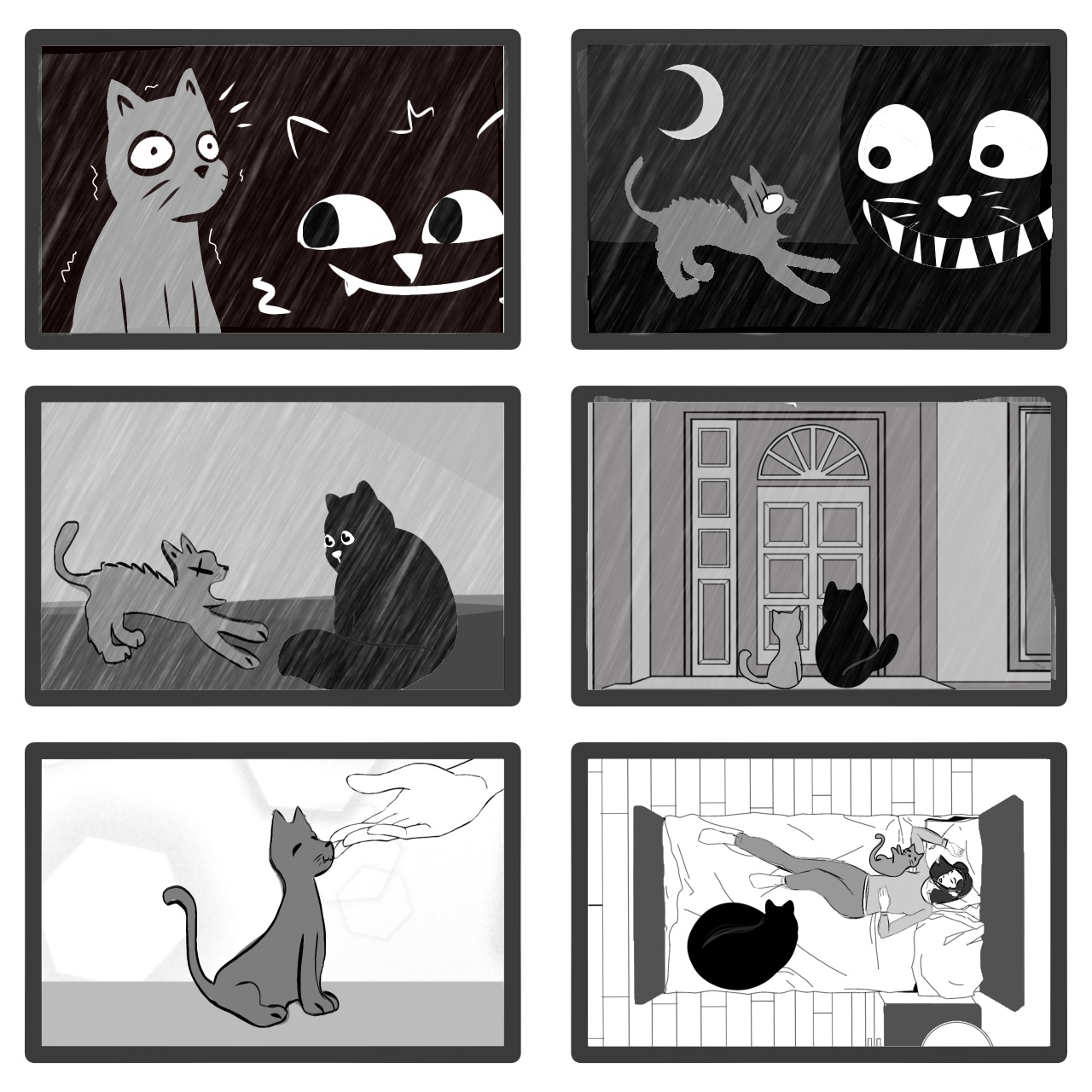 Unha imaxe de un guión gŕafico (storyboard)