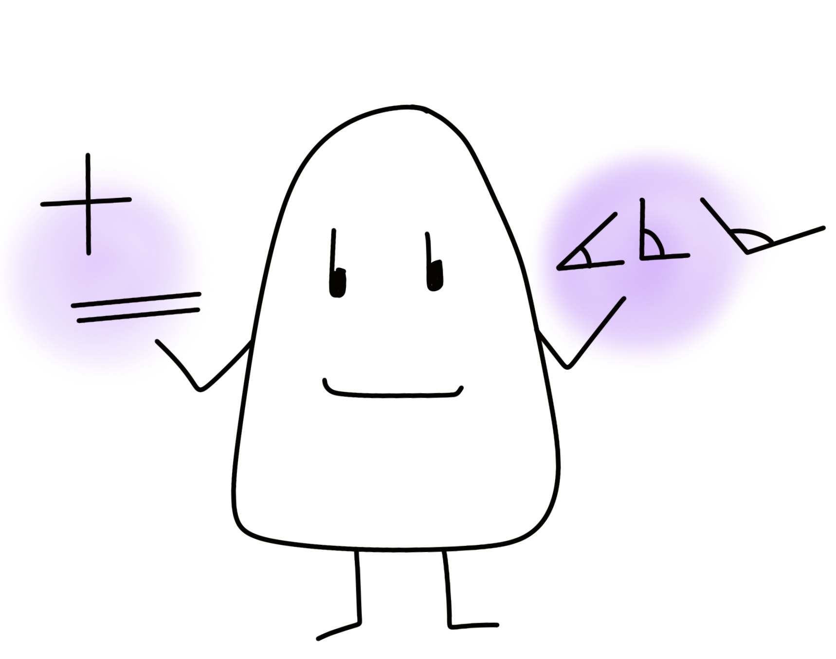 Monicaco con rectas paralelas, perpendiculares e ángulos