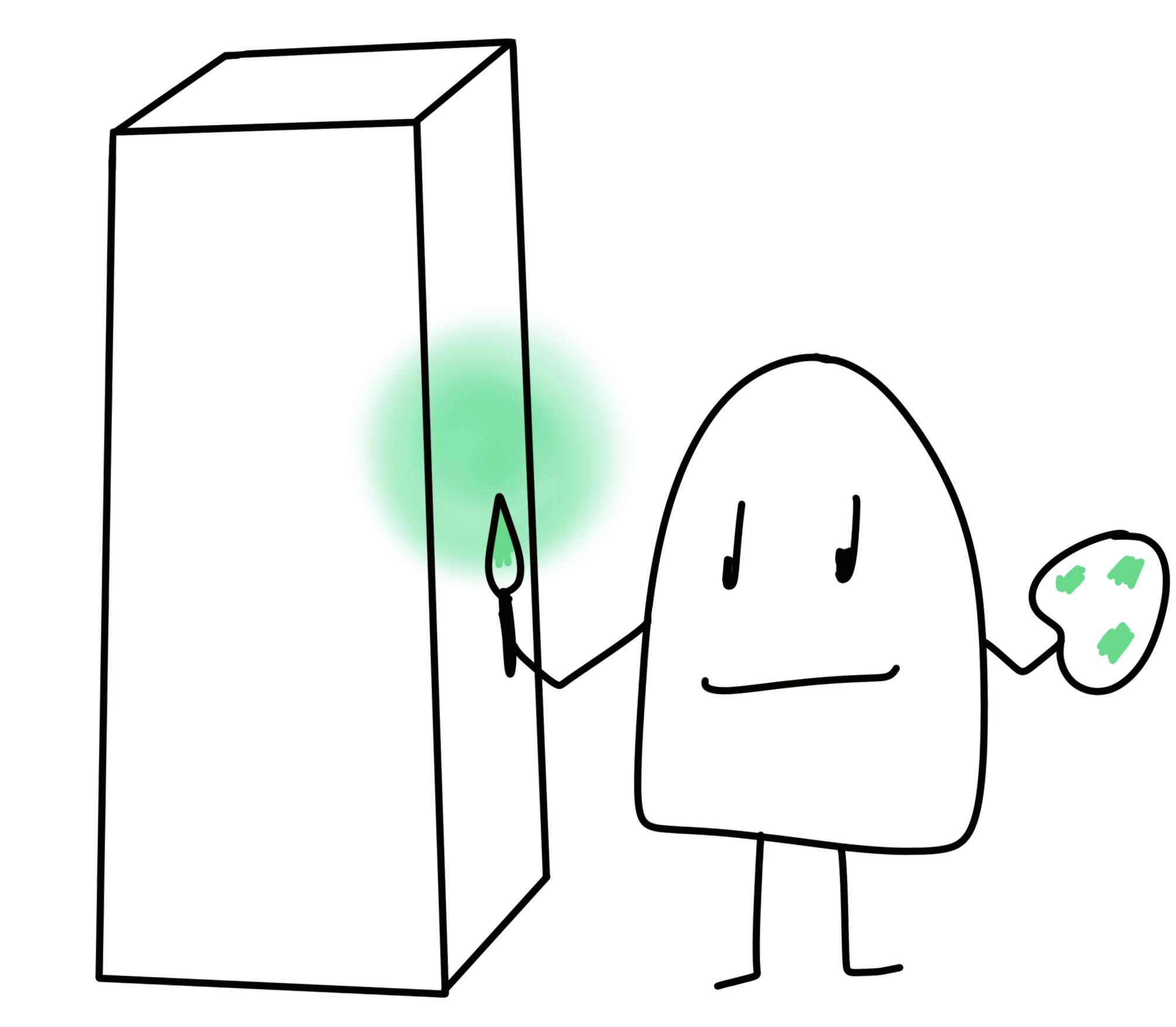 Monicaco pintando unha medianeira