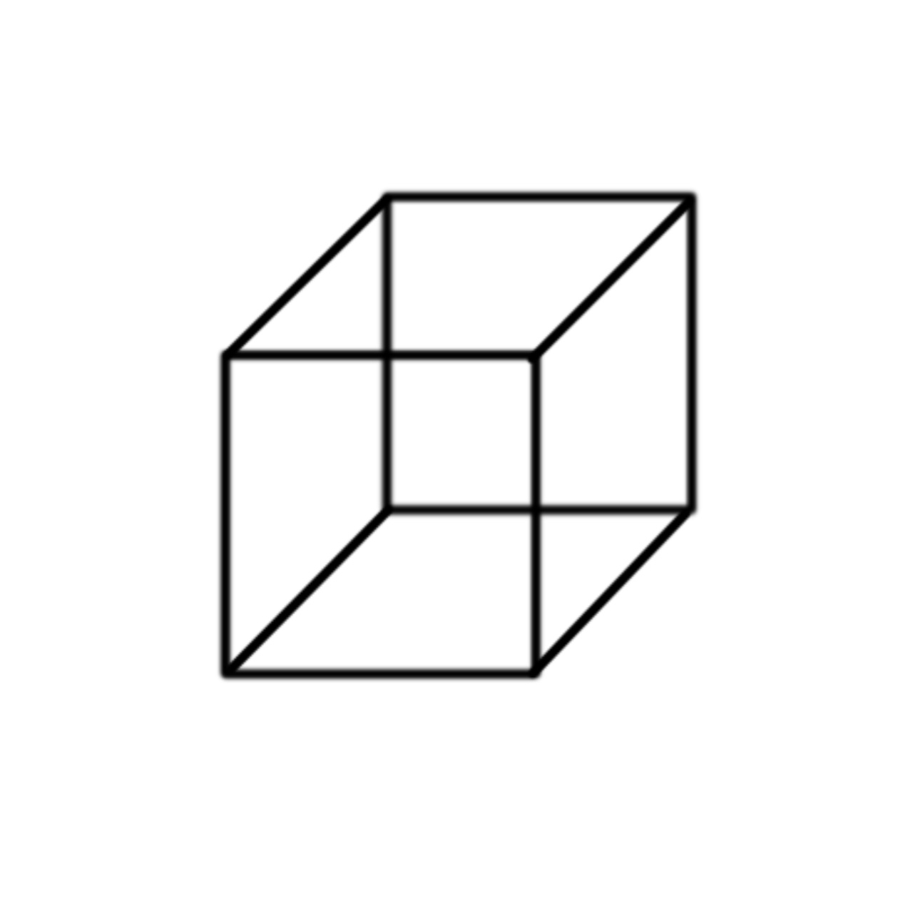 Cubo en branco e negro