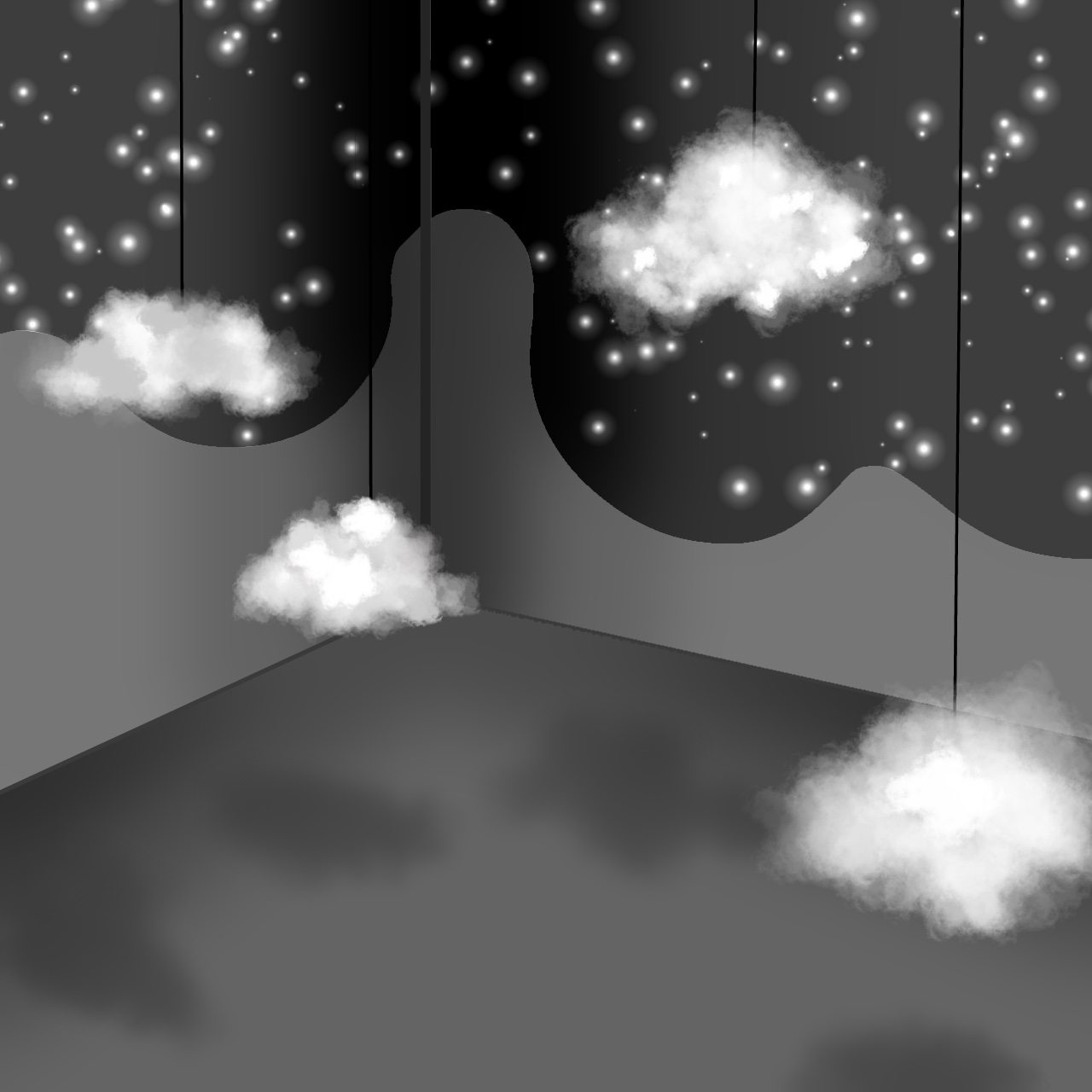 Unha instalación artística nas nubes.