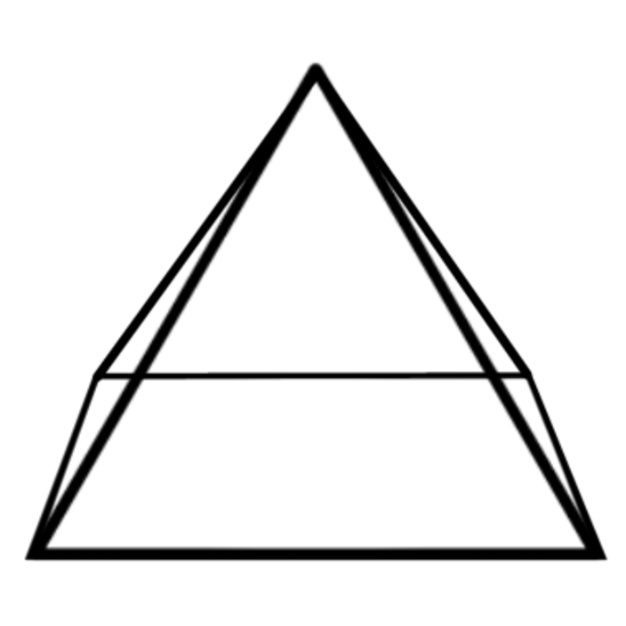 Unha pirámide en blanco e negro.