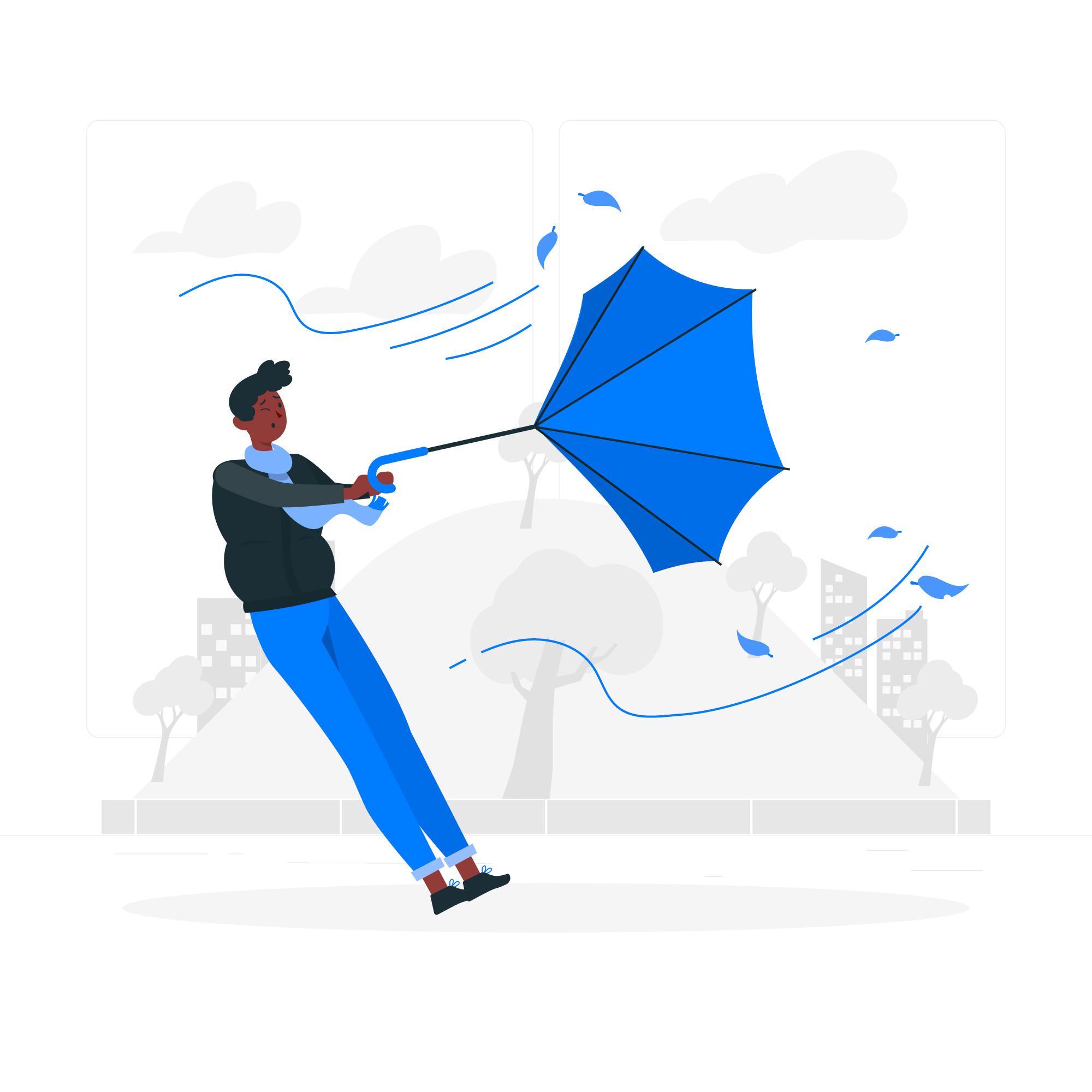 Ilustración del concepto de día ventoso