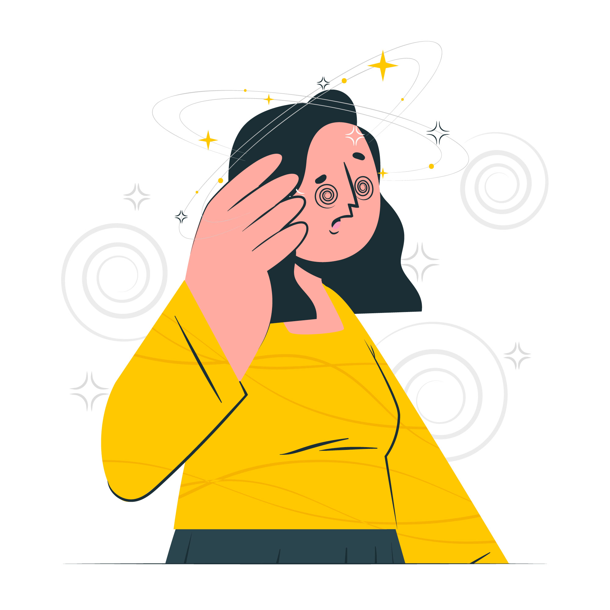 Ilustración de concepto de cara mareada