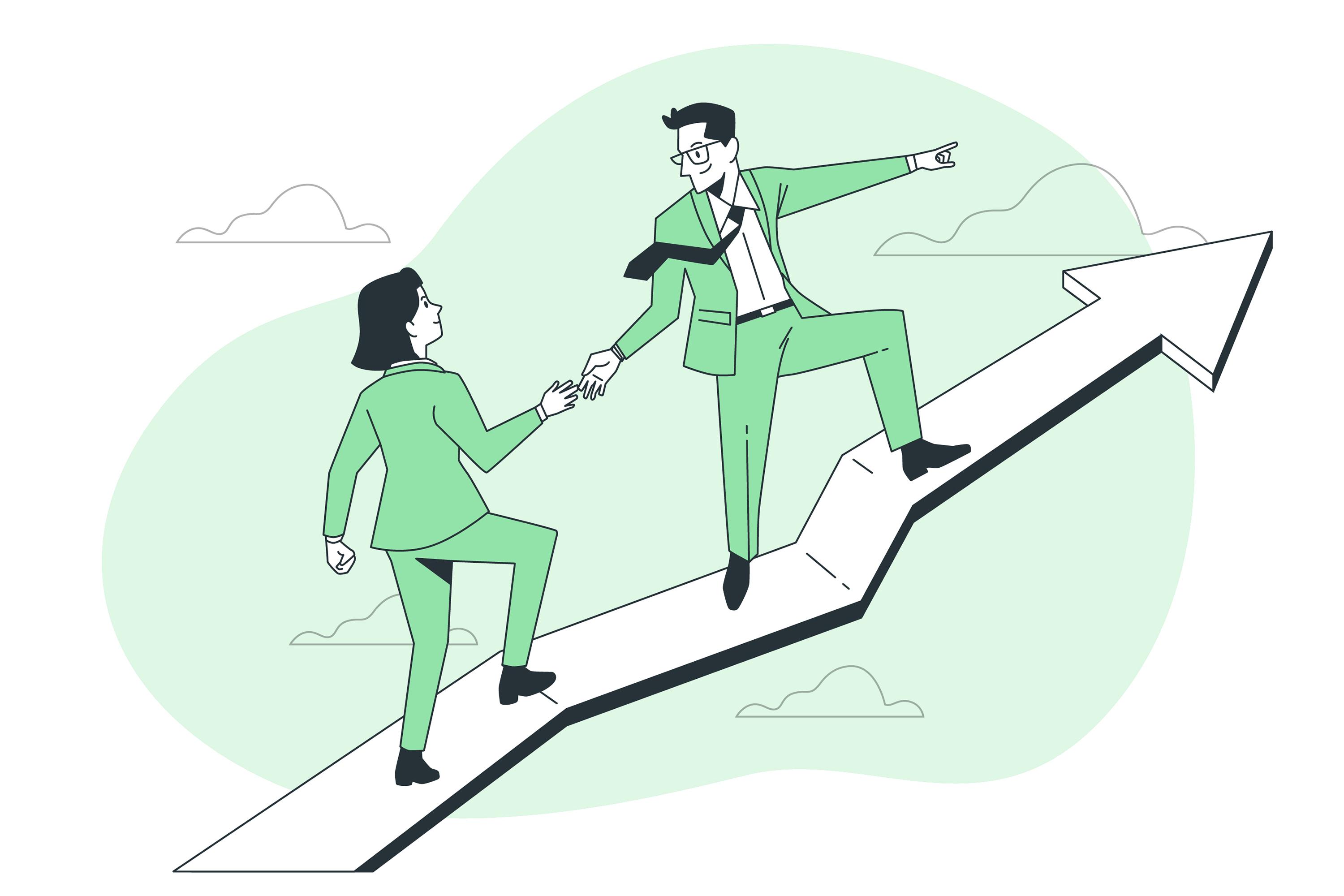 Ilustración de concepto de líderes financieros