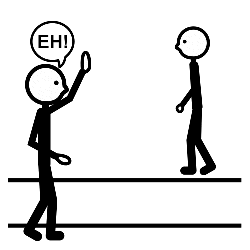 Dúas persoas que se saúdan