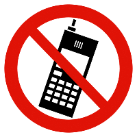 Símbolo de prohibición de teléfonos móbiles
