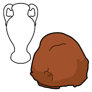 Imaxe dunha morea de arxila ao carón dun xarrón