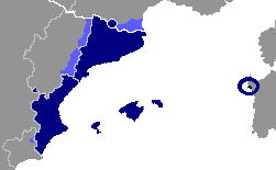 Mapa dos territorios onde se fala catalán