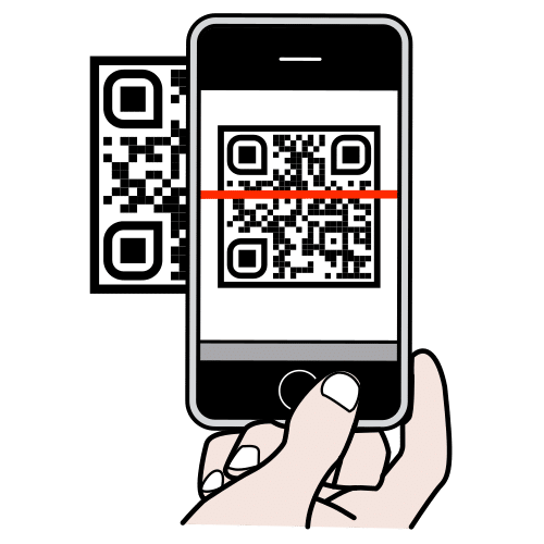 Teléfono intelixente escaneando un código QR
